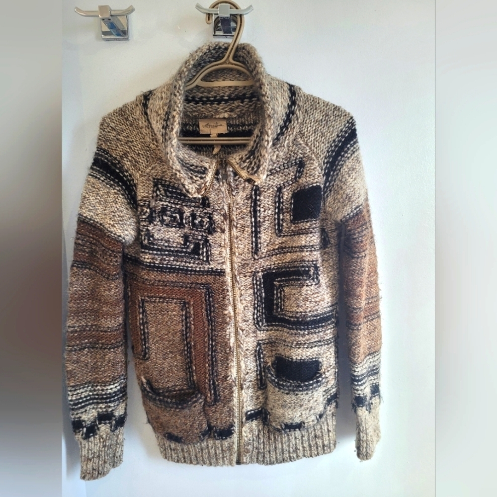 Wilfred zip up wool sweater XS